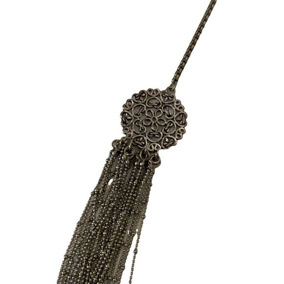 Long Multi Chain Layered Boho Style Beaded Necklace - Picture 4 of 5